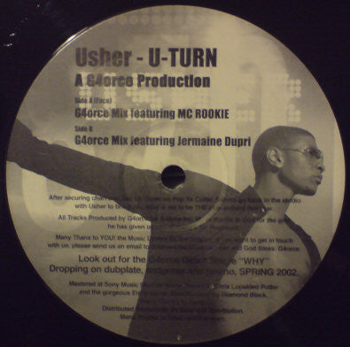 Usher : U-Turn (A G4orce Production) (12", Ltd, Promo)