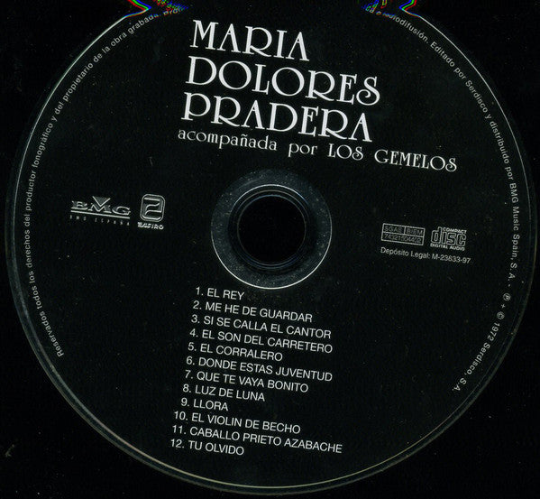 Maria Dolores Pradera acompañada por Los Gemelos : María Dolores Pradera (CD, Album, RE)
