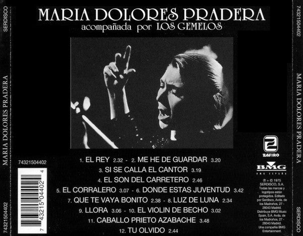 Maria Dolores Pradera acompañada por Los Gemelos : María Dolores Pradera (CD, Album, RE)