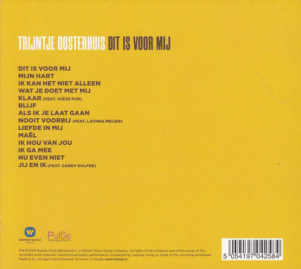 Trijntje Oosterhuis : Dit Is Voor Mij (CD, Album, Dlx)