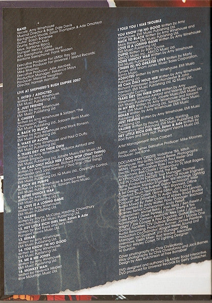 Amy Winehouse : I Told You I Was Trouble - Live In London (DVD-V, Multichannel, PAL)