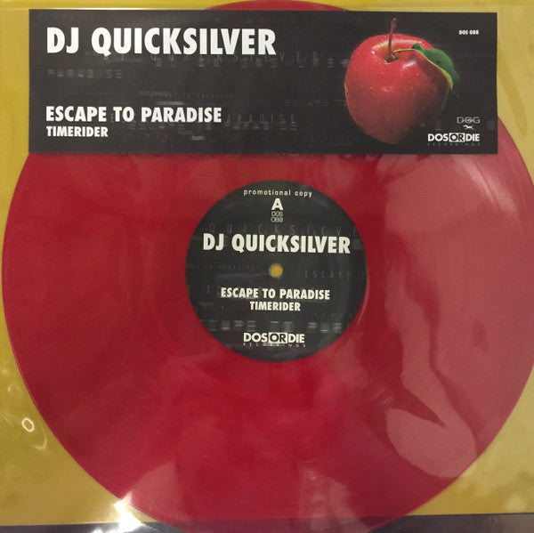 DJ Quicksilver : Escape To Paradise / Timerider (12", Promo, Red)