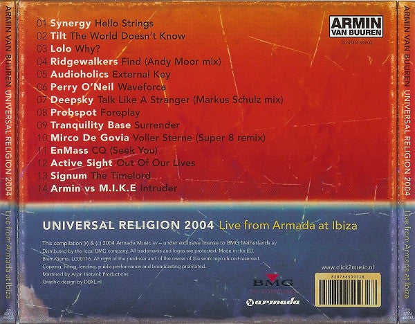 Armin van Buuren : Universal Religion 2004, Live From Armada At Ibiza (CD, Comp, Mixed)