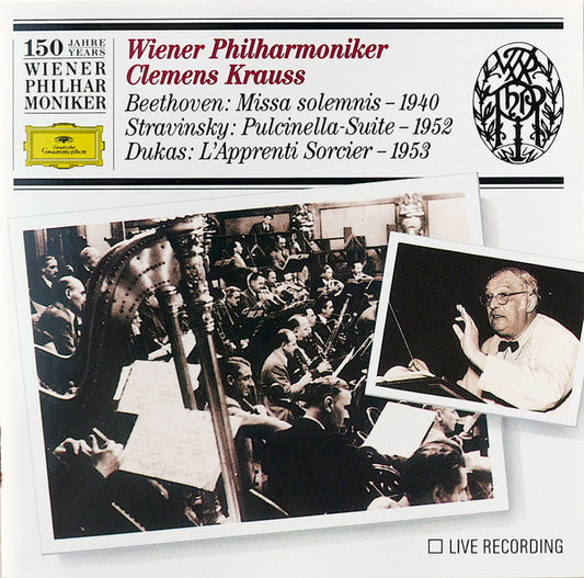 Wiener Philharmoniker, Clemens Krauss – Ludwig van Beethoven / Igor Stravinsky / Paul Dukas : Missa Solemnis – 1940 / Pulcinella-Suite – 1952 / L’Apprenti Sorcier – 1953 (2xCD, Comp, Mono, RM)