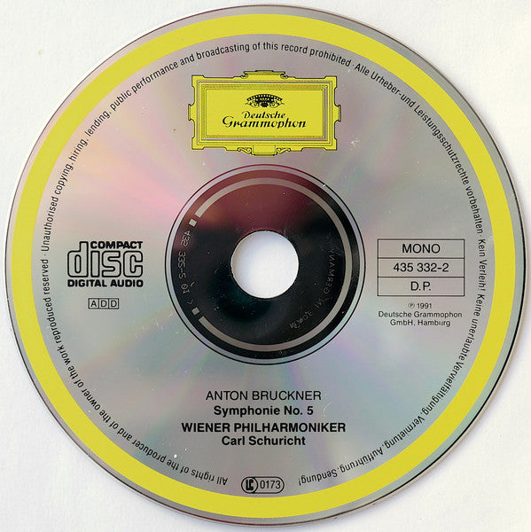 Wiener Philharmoniker, Carl Schuricht, Anton Bruckner : Symphonie No. 5 (1963) (CD, Mono, RM)