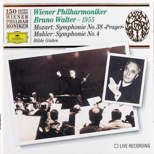 Wiener Philharmoniker, Bruno Walter – 1955 – Wolfgang Amadeus Mozart / Gustav Mahler : Symphonie No. 38 »Prager« / Symphonie No. 4 (CD, Comp, Mono, RM)