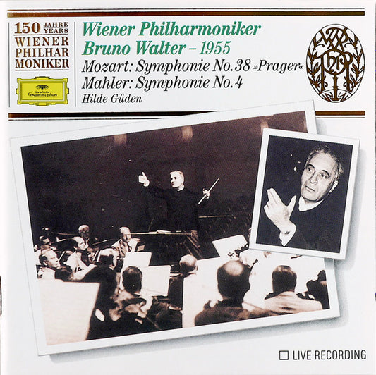 Wiener Philharmoniker, Bruno Walter – 1955 – Wolfgang Amadeus Mozart / Gustav Mahler : Symphonie No. 38 »Prager« / Symphonie No. 4 (CD, Comp, Mono, RM)