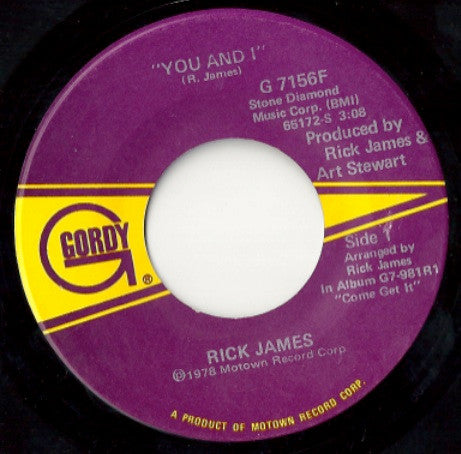 Rick James : You And I / Hollywood (7", Mon)