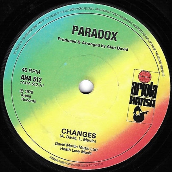 Paradox (23) : Changes (7", Sol)