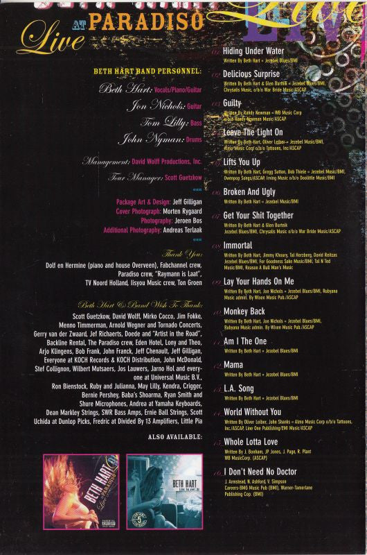 Beth Hart : Live At Paradiso (DVD-V, Multichannel, PAL)