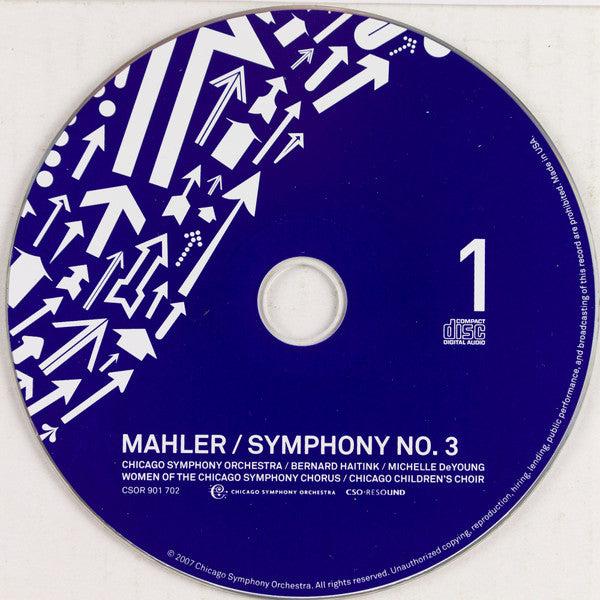 Gustav Mahler, Chicago Symphony Orchestra, Bernard Haitink, Michelle DeYoung : Symphony No. 3 (2xCD, Album)