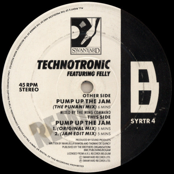 Technotronic Featuring Felly : Pump Up The Jam (Remix) (12")