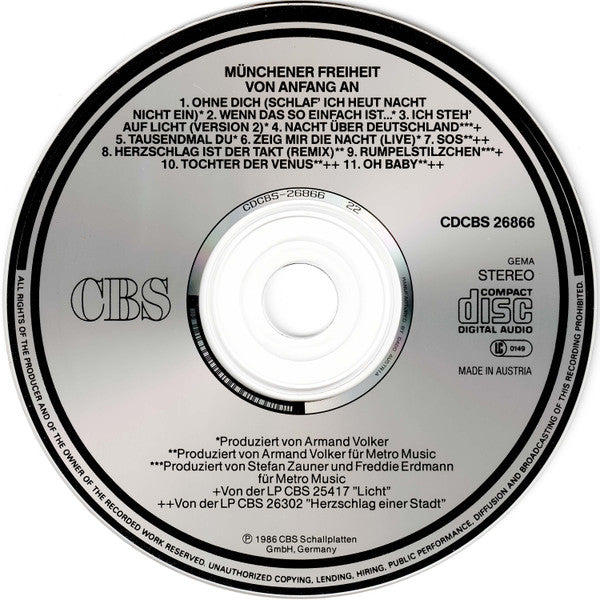 Münchener Freiheit : Von Anfang An (CD, Comp, RP)