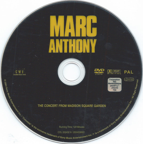 Marc Anthony : The Concert From Madison Square Garden  (DVD-V, Album, PAL)
