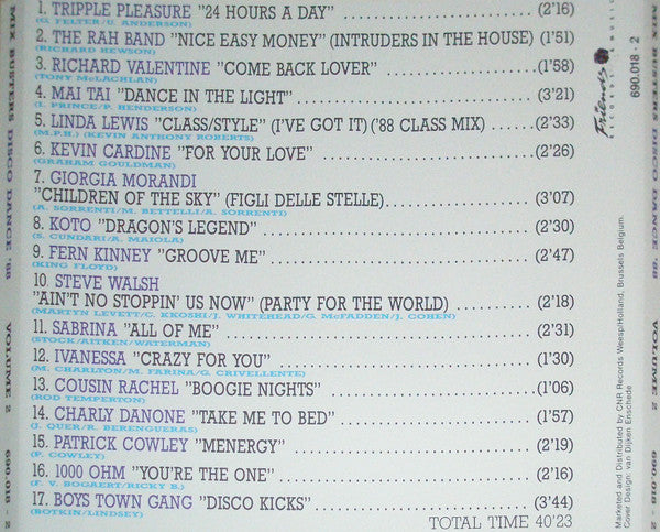 Various : Mix Busters Disco Dance '88 - Volume 2 (Non Stop Hot Shot Mix) (CD, Mixed)