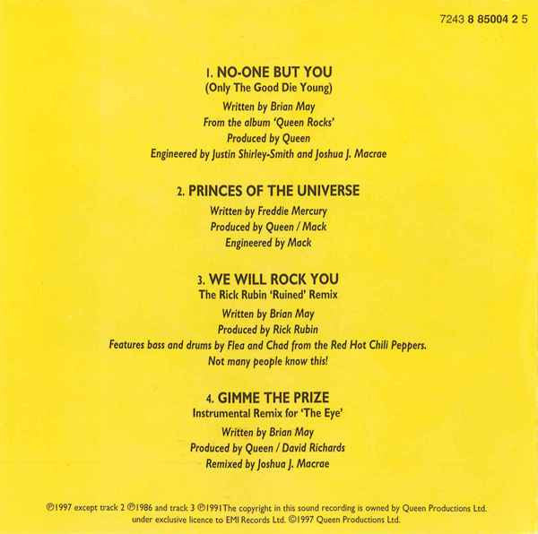 Queen : No-One But You (Only The Good Die Young) (CD, Single)