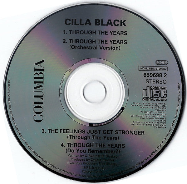 Cilla Black : Through The Years (CD, Single)