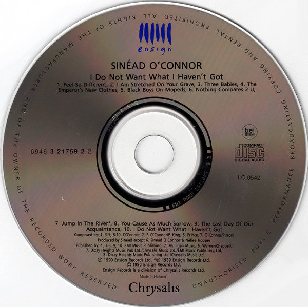 Sinéad O'Connor : I Do Not Want What I Haven't Got (CD, Album, RP)