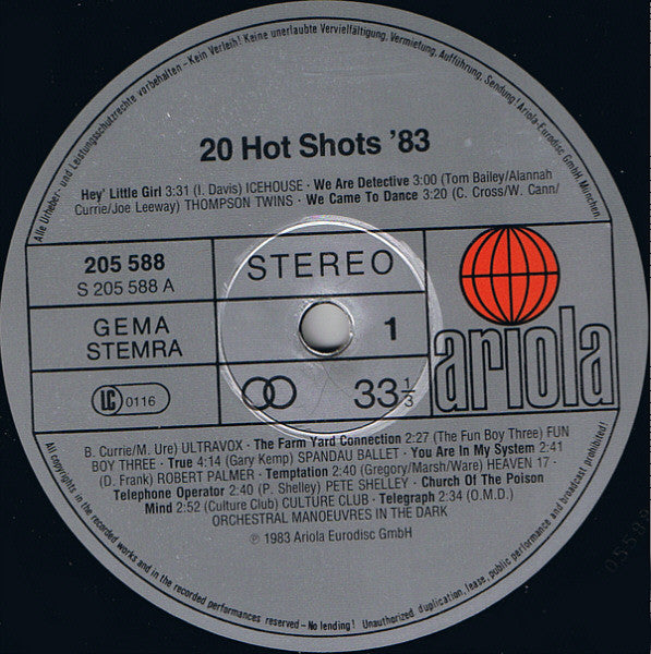 Various : Super 20 - 20 Hot Shots '83 (LP, Comp)