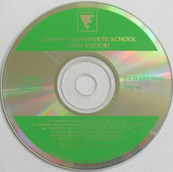 John Khouri, Muzio Clementi, Jan Ladislav Dusík, Johann Baptist Cramer, John Field (2) : London Pianoforte School (CD, Album)