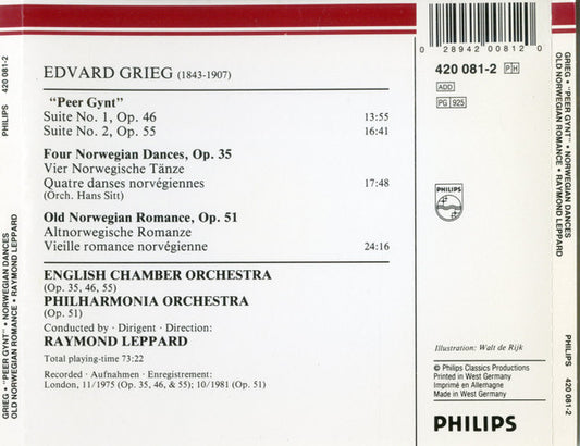 Edvard Grieg, English Chamber Orchestra, Raymond Leppard, Philharmonia Orchestra : Peer Gynt (CD, Album)