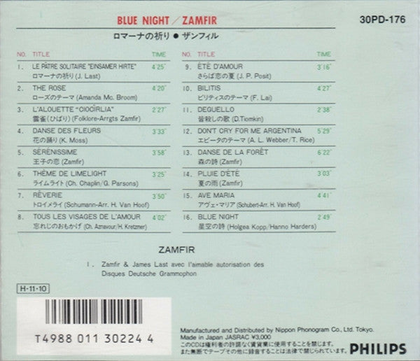 Gheorghe Zamfir : Blue Night (CD, Comp)