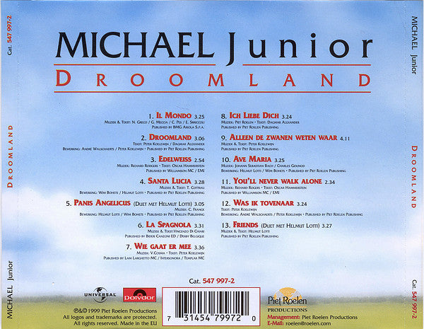 Michael Junior (2) : Droomland (CD, Album)