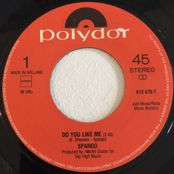Spargo : Do You Like Me (7", Single)