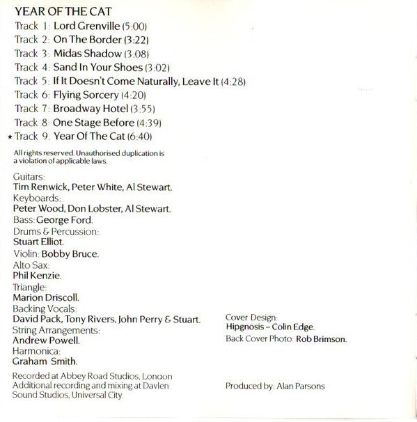 Al Stewart : Year Of The Cat (CD, Album, RE)