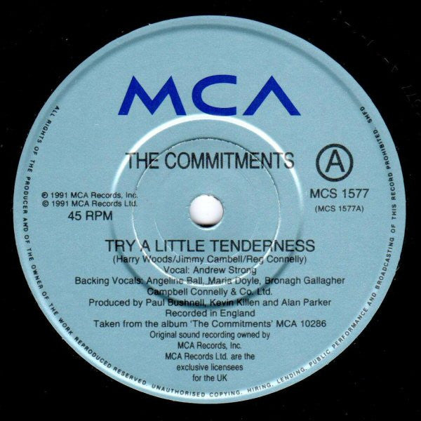 The Commitments : Try A Little Tenderness (7", Single)