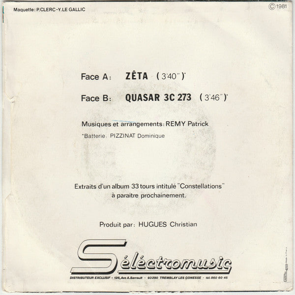 Patrick Rémy : Zêta / Quasar 3C 273 (7", Single)