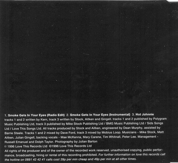 John Alford : Smoke Gets In Your Eyes (CD, Single)
