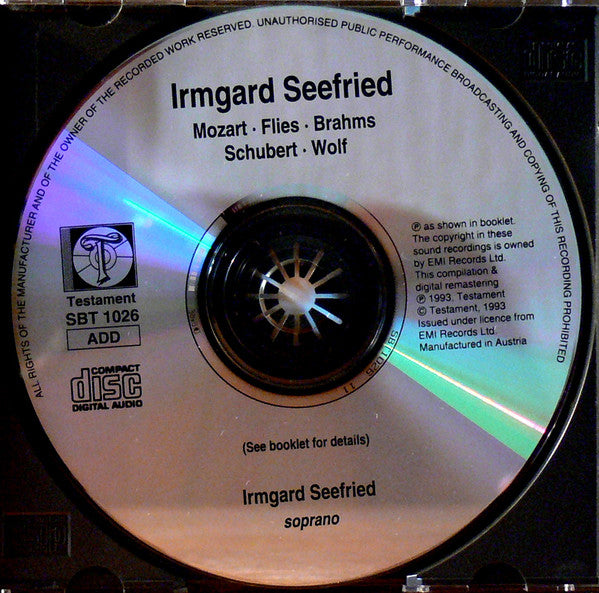 Irmgard Seefried : Mozart . Flies . Brahms . Schubert . Wolf (CD, Comp, RE)
