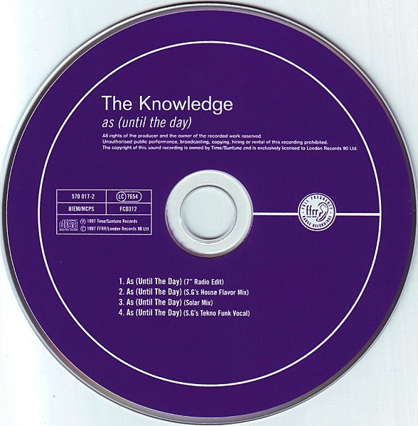 The Knowledge : As (Until The Day) (CD, Single)
