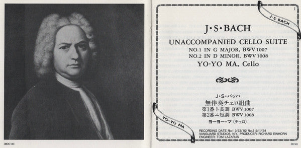Johann Sebastian Bach, Yo-Yo Ma : The Unaccompanied Cello Suites No1 & No.2 (CD)