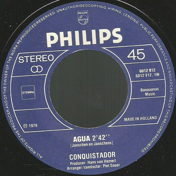 Conquistador : Agua (7", Single)