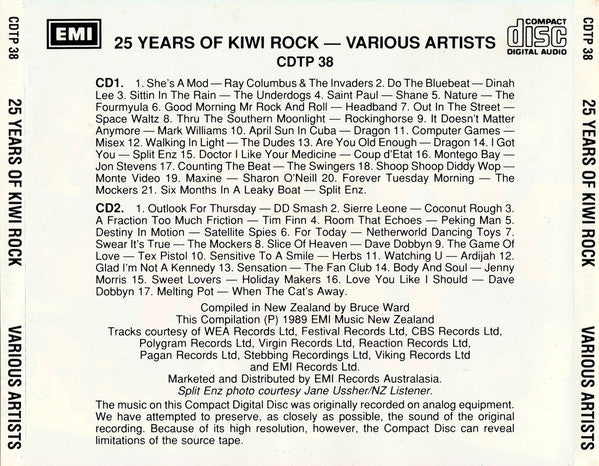 Various : 25 Years Of Kiwi Rock (2xCD, Comp)