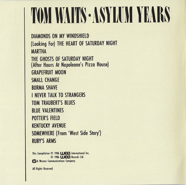 Tom Waits : Asylum Years (CD, Comp, RE, RM)