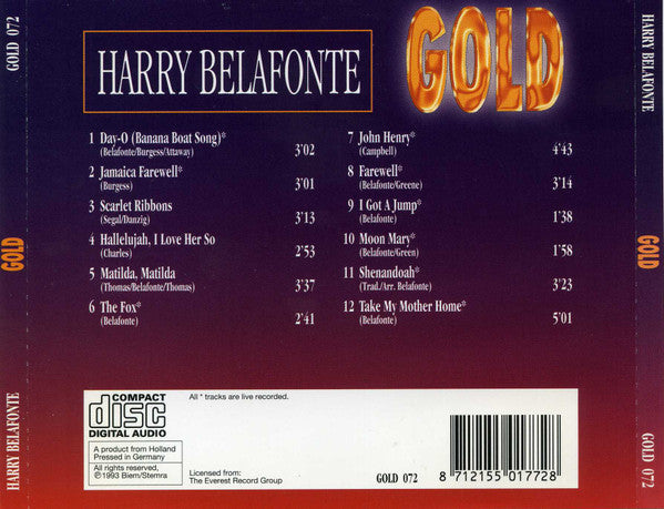 Harry Belafonte : Gold (CD, Comp)