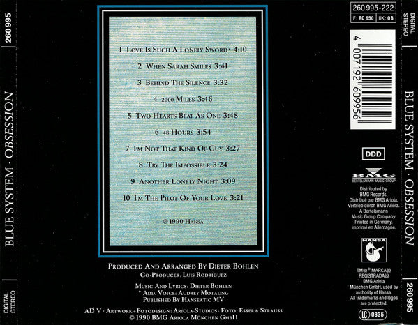 Blue System : Obsession (CD, Album)