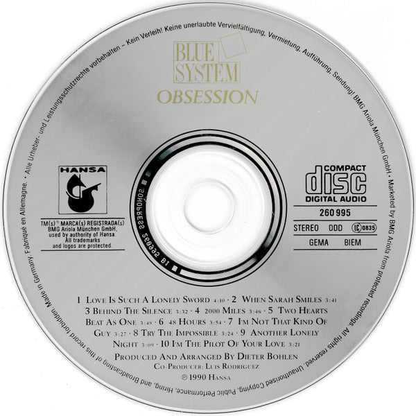 Blue System : Obsession (CD, Album)