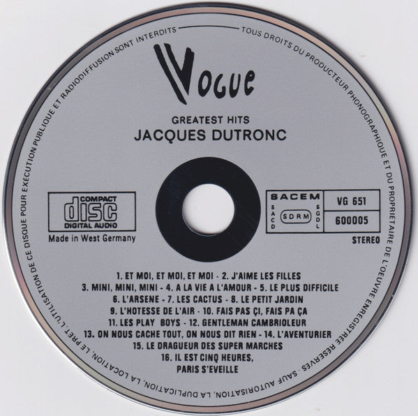 Jacques Dutronc : Les Grands Succès De Jacques Dutronc (CD, Comp)