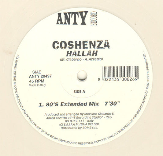 Coshenza : Hallah (12", Whi)