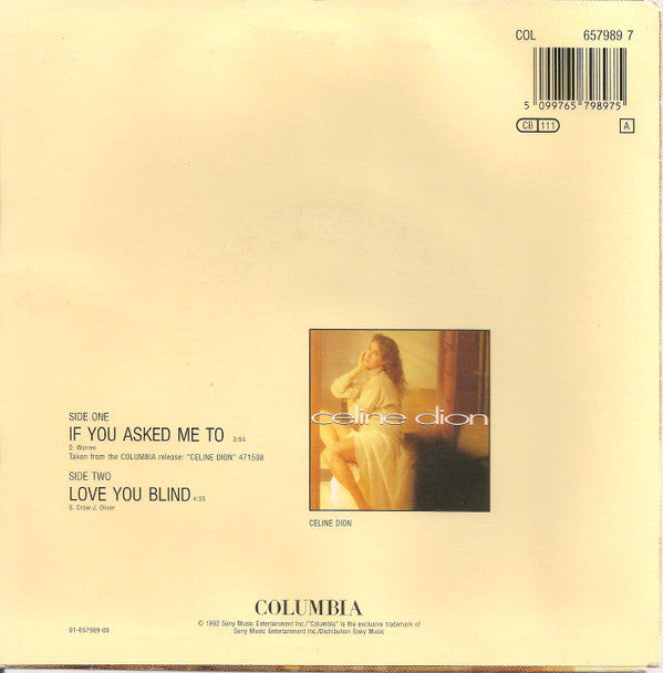 Céline Dion : If You Asked Me To (7", Single)
