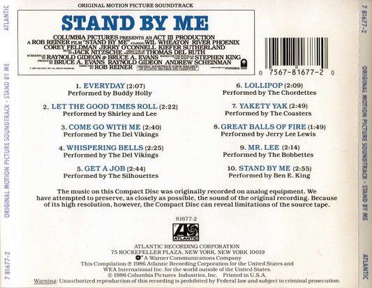 Various : Stand By Me (Original Motion Picture Soundtrack) (CD, Comp, RP)