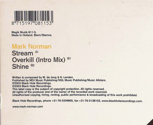 Mark Norman : Stream (12")