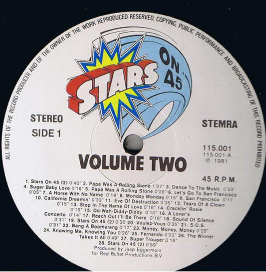 Stars On 45 : Stars On 45 Volume Two (12", Maxi)