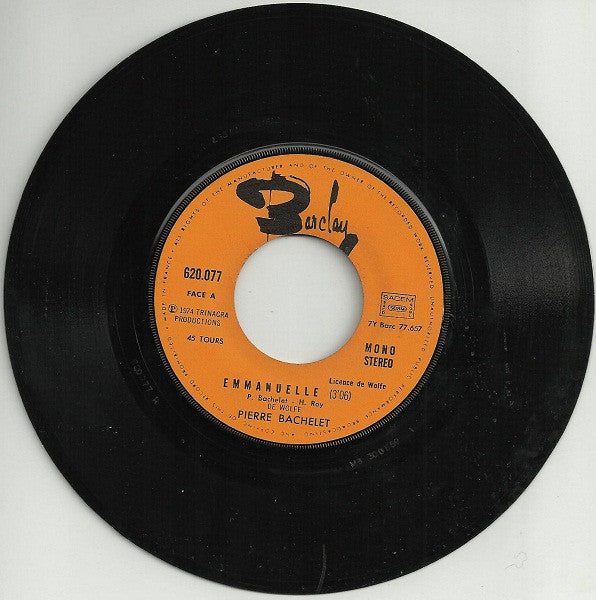 Pierre Bachelet : Emmanuelle (Bande Originale Du Film) (7", Single, Mono)