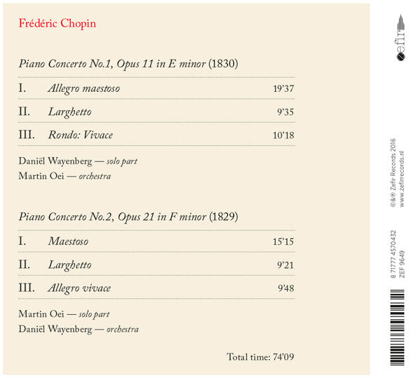 Daniel Wayenberg, Martin Oei - Frédéric Chopin : A Deux (CD, Album)