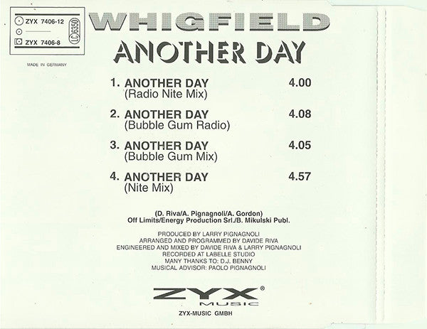 Whigfield : Another Day (CD, Maxi)
